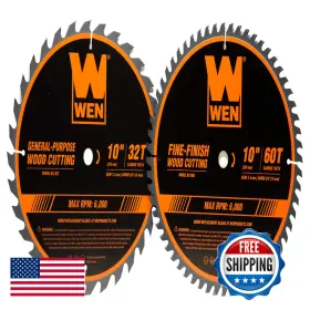 Wen B07sq3tjjl Bl1032-2 10-inch 32-tooth And 60-tooth Carbide-tipped Professional