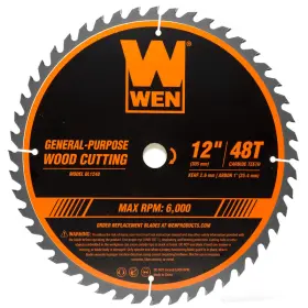 Wen B07ss5sjgq Bl1248 12-inch 48-tooth Carbide-tipped Professional Woodworking Saw Blade