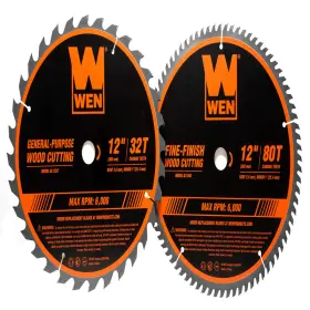 Wen B07ss5vmy7 Bl1232-2 12-inch 32-tooth And 80-tooth Carbide-tipped Professional
