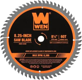 Bl0860 Wen 8.25-inch 60-tooth Fine-finish Carbide-tipped Circular Saw Blade