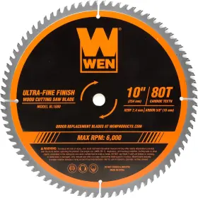Bl1080 Wen 10-inch 80-tooth Carbide-tipped Ultra-fine Finish Professional Woodwo