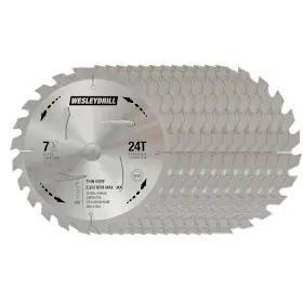 Ct027 Wesleydrill Circular Saw Blade Set 12 Pack 7-1/4 Inch X 24-tooth Carbon Steel 5/8 Arbor