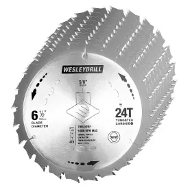 Ct043 Wesleydrill 10 Pack 6-1/2-inch Circular Saw Blade 6-1/2 Inch X 24-tooth Silver