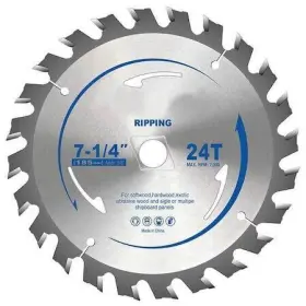 24el55 Westward 7-1/4 Inch 24-teeth Circular Saw Blade