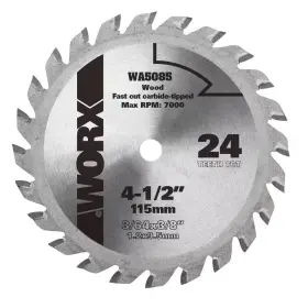 Worx 744110870473 4-1/2 Inch 24t Compact Circular Saw Blade