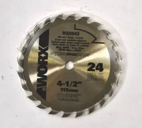 Wa5043 Worx 4-1/2 Inch 24 Tooth Fine Finish High Speed Circular Saw Blade Genuine