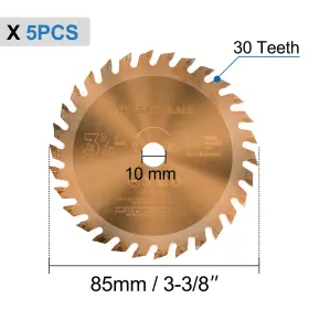 Wx012851024gt Xcan 5pcs 85mm 3-3/8inch Circular Saw Blade Wood Blades For Plastic Plywood