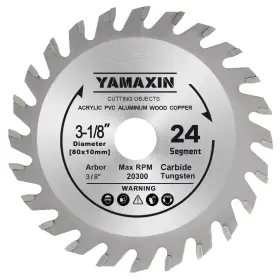 Yamaxin 751069412388 3-1/8 Inch Circular Saw Blade 80mm Tct 24 Segment Max Blades Cutt
