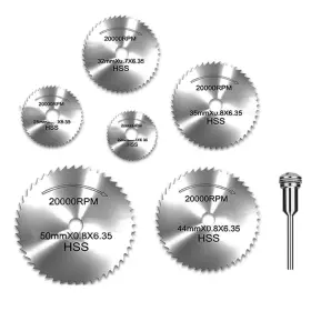 Yeezugo 614251444959 6pcs 1/8 Inch Hss High Speed Steel Circular Saw Blades For Dremel Rotary Tool With S