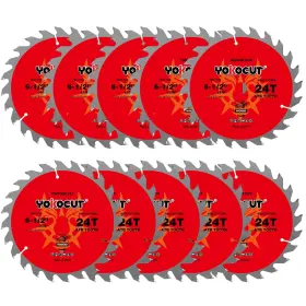 Y5651061224 Yokocut 6-1/2 Inch Circular Saw Blade For Framing 24t 10-pack