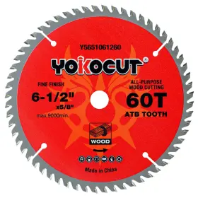 Y5651061260 Yokocut 6-1/2 Inch Circular Saw Blade 60t Ultra-fine Finish For Wood