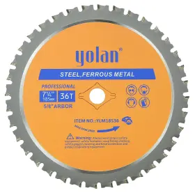 Yolan 313111547501 7-1/4 Inch Metal Cutting Saw Blade 36 Teeth Carbide Tipped Tcg 5/