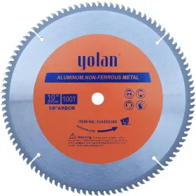 Yolan 736809360389 10-inch 100t Carbide Tooth Tcg For Aluminum Saw Blade With 5/8-inch Arbor Ta