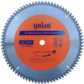 Yla25580 Yolan 10inch 80 Teeth Circular Saw Blade For Cutting Aluminum With 5/8inch Arbor Table