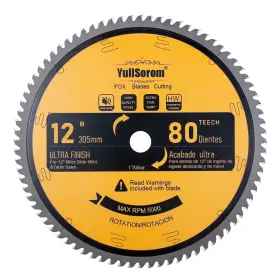Yullsorom 735749701207 12-inch 80-tooth Miter/table Saw Blades Tct Fine-finish Professional Woodwork