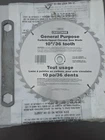 Craftsman 10-INCH, 36-TOOTH, General-purpose, Carbide-tipped Circular Saw Blade. Used. Price: $21.19.