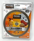 Set Of Seven New Ridgid Masonry Diamond Inch Circular Saw Blades HD-TB70CP. Price: $99.95.
