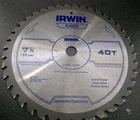 Irwin Classic 15230ZR 7-1/4" X 40T General Purpose Circular Saw Blade Bulk New. Price: $6.75.