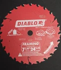 Vintage Diablo 7-1/4 Saw Blade Teeth, D0724P, Italy Open. Price: $9.99.
