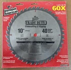 Vermont American Trade Duty 10 In 40T Carbide Circular Saw Blade 27196 New. Price: $25.00.