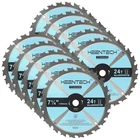 Keentech 7-1/4 Inch Woodworking Circular Saw Blade 10-PACK, 24T, Silver New. Price: $49.99.