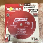 Diablo 7-1/4IN 24T Carbide Framing Circular Saw Blade For Wood 3-PACK New. Price: $90.00.