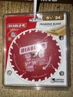 Diablo D0524X Tooth Carbide Arbor Framing Trim Saw Blade 5-3/8 Dia. In. New. Price: $20.09.
