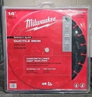Milwaukee Tools 49-93-7340 14" (356MM) Segmented Ductile Iron Cutting Blade New. Price: $229.99.