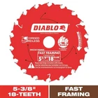 Diablo D053818WMX Tooth Carbide Arbor Fast Framing Saw Blade 5-3/8 Dia. In. New. Price: $18.15.