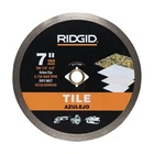 Ridgid 7 In. Tile Continuous Rim Diamond Saw Blade Open. Price: $19.95.