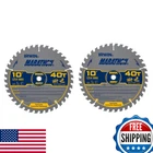 Irwin 10 Inch 40T Large Diameter Steel Miter/table Saw Blades Combo Pack New. Price: $58.17.
