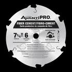 Avanti Pro 7-1/4" X 6T Fiber Cement Circular Saw Blade P0706CHR New. Price: $15.99.