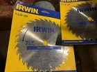 Irwin 10040 7-1/4" X 32 Tooth General Purpose Steel Circular Saw Blades Lot New. Price: $18.00.