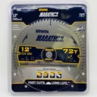 Irwin 14082 Circular Saw Blade 12" 1" Arbor 72T Carbide Teeth Trim Finish Open. Price: $46.49.