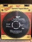 Milwaukee 10 Carbide Tipped Plastic & Composites Blade No. 48-40-3530 60 Teeth Open. Price: $12.99.