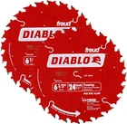 Diablo Pack Of Genuine 6-1/2" X 24T Framing Circular Saw Blades D0624A-2PK New. Price: $26.99.