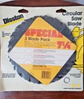 Circular Saw Blades -3 Variety Type Pack Disston 1/4 Model Pmp 714 New. Price: $18.00.