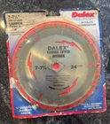 Dalex 07-00025, 7-7-1/4" Carbide Tipped Saw, 24 Tooth Combination 5/8" Arbor, Fs Open. Price: $9.49.