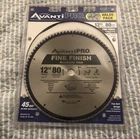 (one )avanti Pro Fine Finish Saw Blade, 12" 80-TOOTH P1280X Open. Price: $25.99.