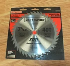 Craftsman (932113) 7 1/4-IN. 40 Tooth Durable Steel Circular Saw Blade **new**. Price: $47.08.