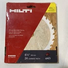 Hilti 4PC 6-1/2 Carbide 24 Tooth Framing Circular Saw Blade New. Price: $32.00.