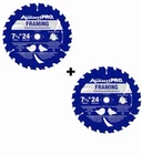 Avanti Pro 7-1/4 In. X 24-TOOTH Framing Circular Saw Blade (2-PACK) New. Price: $16.00.