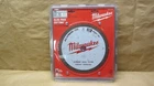 Milwaukee 48-40-4355 Aluminum Cutting Circular Saw Blade 9'' 72T 1'' Arbor New. Price: $27.99.