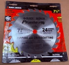 Black & Decker Piranha Circular Saw Blade 7 1/4" W/ 24 Teeth Ripping Crosscut New. Price: $11.99.