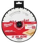 Milwaukee 48-40-0722 7-1/4" 24T Framing Circular Saw Wood Cutting Blades (2 Pk) New. Price: $21.75.