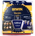 Ct Irwin Marples Extended Life Resharpenable Oversized Carbide 12" Saw Blade New. Price: $44.99.
