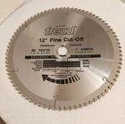Freud Woodworking 12" 80T Carbide Fine Cutoff Table Saw Blade 1" Italy Used. Price: $29.99.