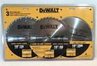 Dewalt 10 Saw Combo Pack - 3 Blades 24, 40, 200 Teeth New. Price: $69.95.