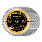Ridong 7-1/4" 60T Circular Saw Blade 5/8" Arbor Atb Finishing Wood 5-PACK New. Price: $73.94.