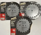 Lot Of 3 Disston 7-71/4 Inch Tooth Carbide Tipped Blade Circular Saw C24714 New. Price: $18.99.